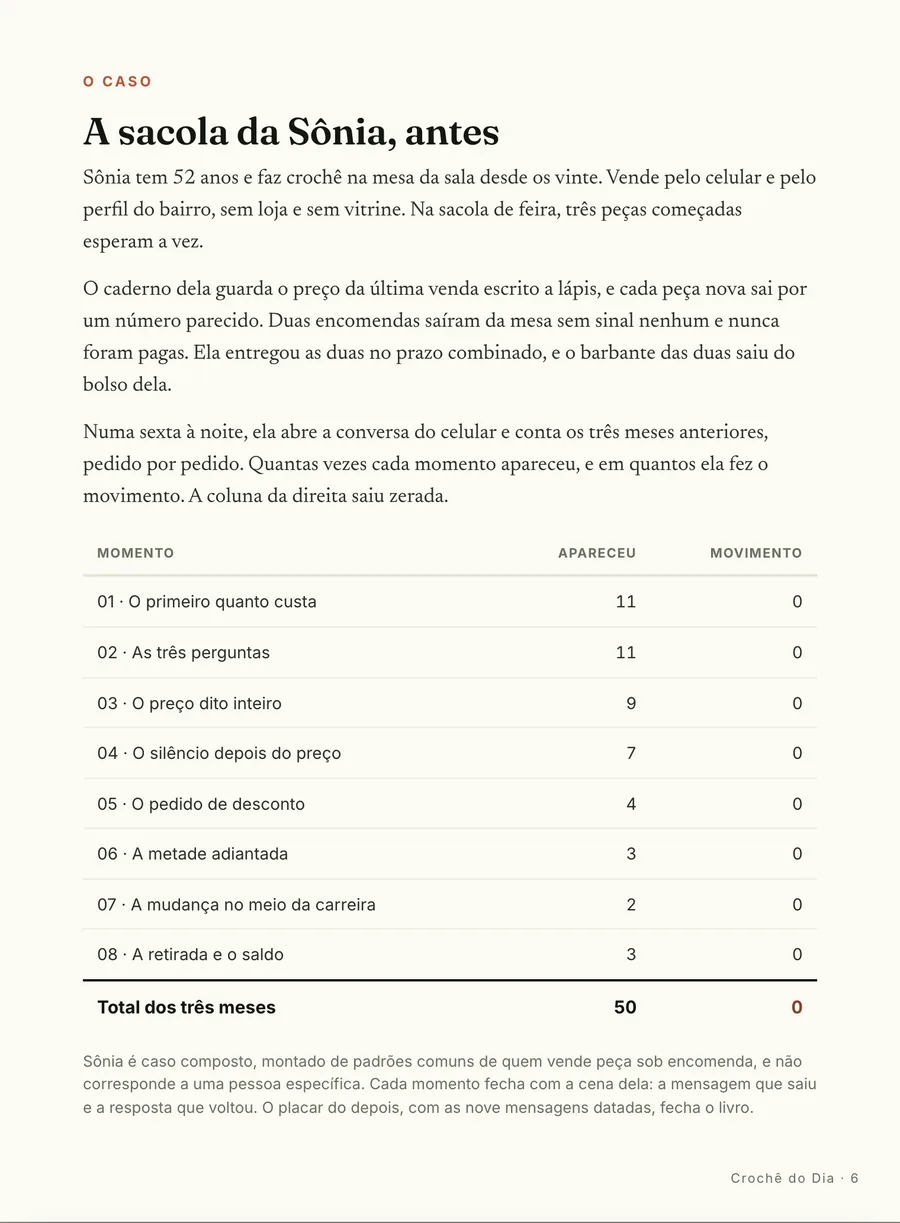 O caso: A sacola da Sônia, antes: duas encomendas entregues no prazo e o barbante saindo do bolso dela